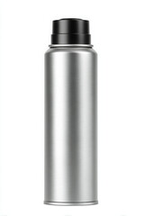 Sleek aluminum spray can presents clean, modern design for various personal products