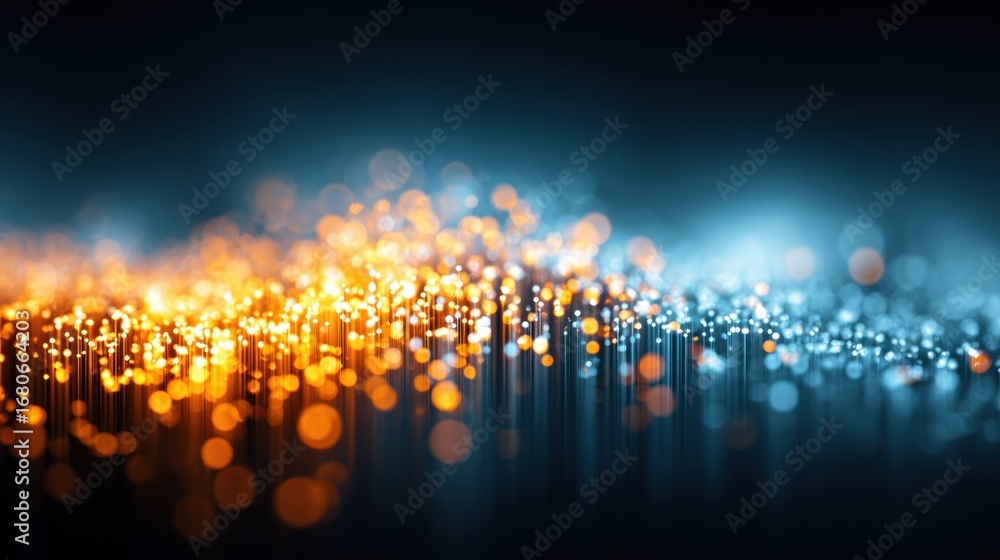 Poster vibrant abstract bokeh lights creating a dynamic and futuristic digital background.
