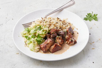 Tofu with savoy cabbage