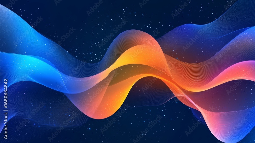 Aufkleber dynamic gradient waveforms creating serenity and harmony in fluid movement of innovation and tech