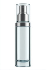 Transparent serum bottle for radiant skin care. Daily beauty ritual, fresh feel