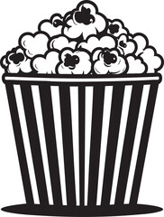 Black Vector of Popcorn | Silhouette Snack Illustration