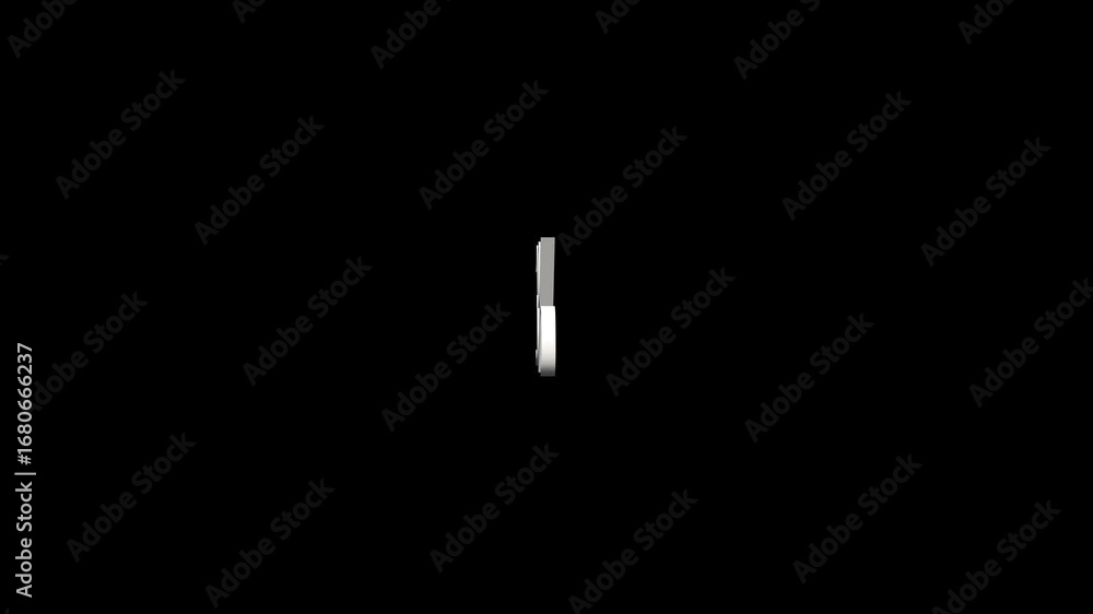 Poster abstract 3% percentage text. 3d 3% percentage loop animation. 3 percentage 3d text rotation on black