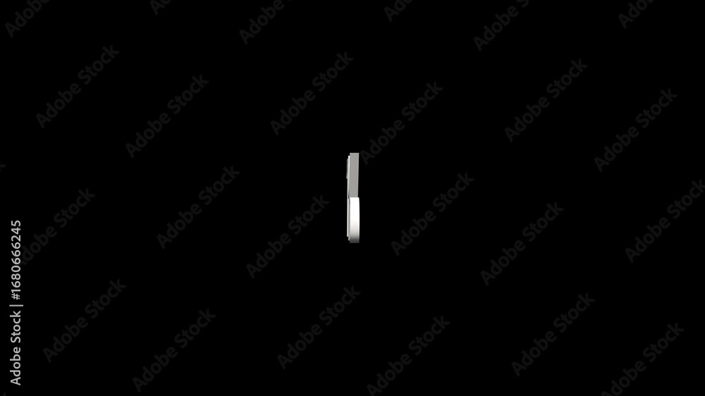 Poster white 3d 7% percentage text. 3d 7% percentage loop animation. 7 percentage 3d text rotation on black