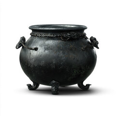 Antique Cauldron: A meticulously crafted antique cauldron stands proudly, its aged, weathered exterior hinting at a rich history, a vessel of mystery, magic, and the alchemy of imagination. 