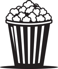 Black Vector of Popcorn | Silhouette Snack Illustration