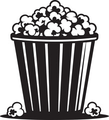Black Vector of Popcorn | Silhouette Snack Illustration
