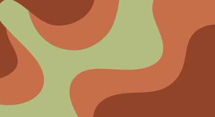 Abstract Retro Organic Shapes Seamless Pattern in Warm Earth Tones