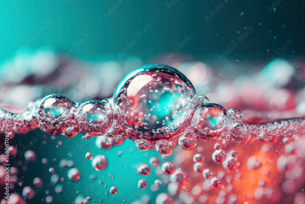 Poster intricate bubbles dance and shimmer with a vibrant spectrum of colors in this captivating macro phot