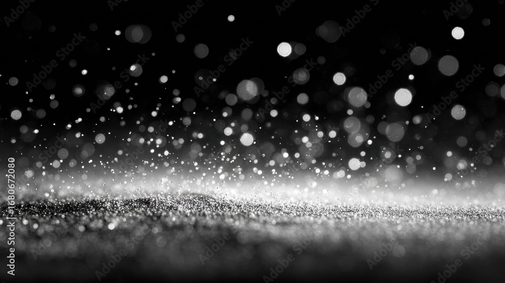 Aufkleber glittering bokeh effect in monochrome creates a sparkling and dreamy backdrop.
