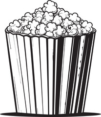 Black Vector of Popcorn | Silhouette Snack Illustration