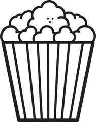 Black Vector of Popcorn | Silhouette Snack Illustration