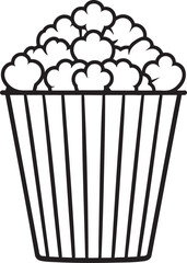 Black Vector of Popcorn | Silhouette Snack Illustration
