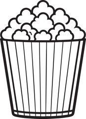 Black Vector of Popcorn | Silhouette Snack Illustration