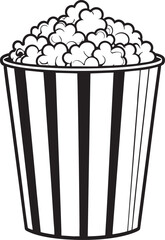 Black Vector of Popcorn | Silhouette Snack Illustration