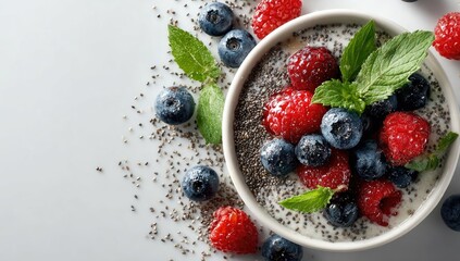 Yogurt parfait with berries and chia seeds (1)