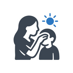 Mother Checking Forehead Icon