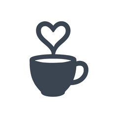 Coffee Cup with Heart Icon