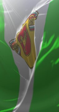Flag of Razgrad, Bulgaria. Loop. 4K Vertical