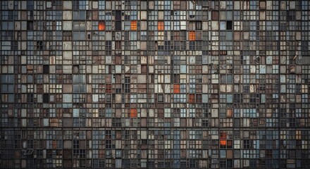 Fototapeta premium A vast library of books filling shelves from floor to ceiling creating a textured mosaic of knowledge and stories