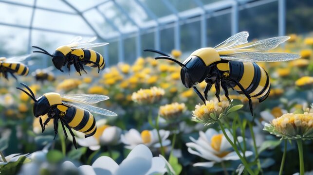 Robotic bees in a greenhouse