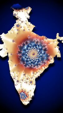 Fractal India Map Art.