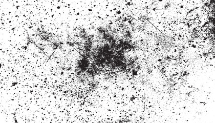 Distress Overlay Texture. Subtle grain texture overlay. White background on old grunge black texture with dust effect overlay on white background
