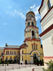 Abkhazia. New Athos. New Athos Monastery illuminated by sunlight