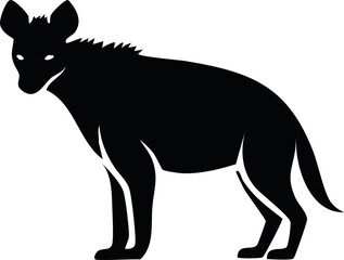 Hyena Vector Logo in Black and White, Minimal and Clean Artwork, Ideal for Wildlife Branding, Nature Illustration, and Distinctive Animal Identity
