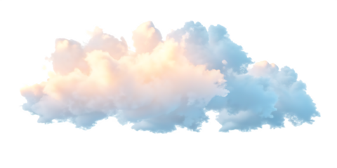 Pastel sunset clouds on background isolated on a transparent background pink