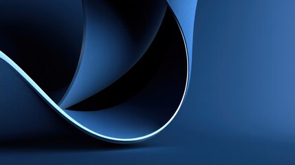 Intricate, flowing forms create a deep, rich blue abstract composition, showcasing dynamic curves and subtle highlights.