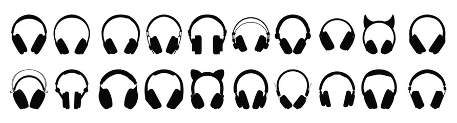 Collection of Headphones vector illustration