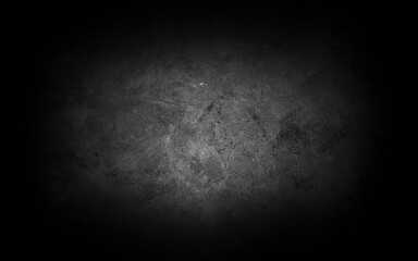 Old wall texture cement dark black gray background abstract grey color design are light with white gradient background.