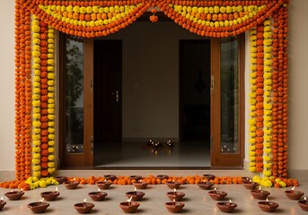 Floral decorations entranceway celebration
