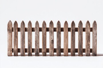 Fototapeta premium Wooden fence against white background