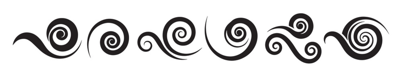 graphic featuring elegant swirl and curl silhouette design vector illustration