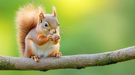 Obraz premium The squirrel was photographed in the Czech Republic. Squirrel is a medium-sized rodent. Inhabiting a wide territory ranging from Western Europe to Eastern Asia.Animal in the wild. Beautiful picture