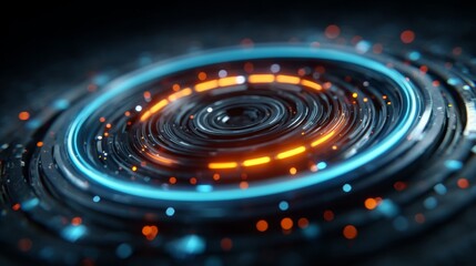 Glowing Energy Portal: Capturing the essence of interconnected data and futuristic innovation, a captivating swirl of luminescent light pulsates in a mesmerizing display.