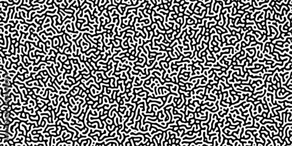 Aufkleber turing reaction diffusion monochrome seamless pattern with chaotic motion .linear design with biolog