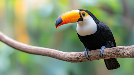 Obraz premium Toco toucan in the reserve of exotic tropical birds