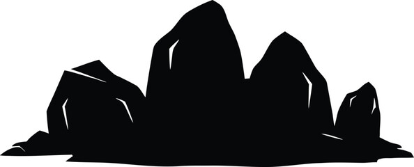 boulder formation graphic clean silhouette vector © Clean Silhouette