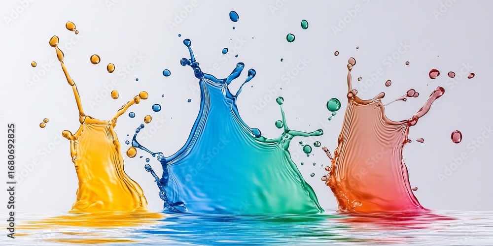 Poster a stunning abstract explosion of vibrant colors with fluid motion and dynamic shapes in art design