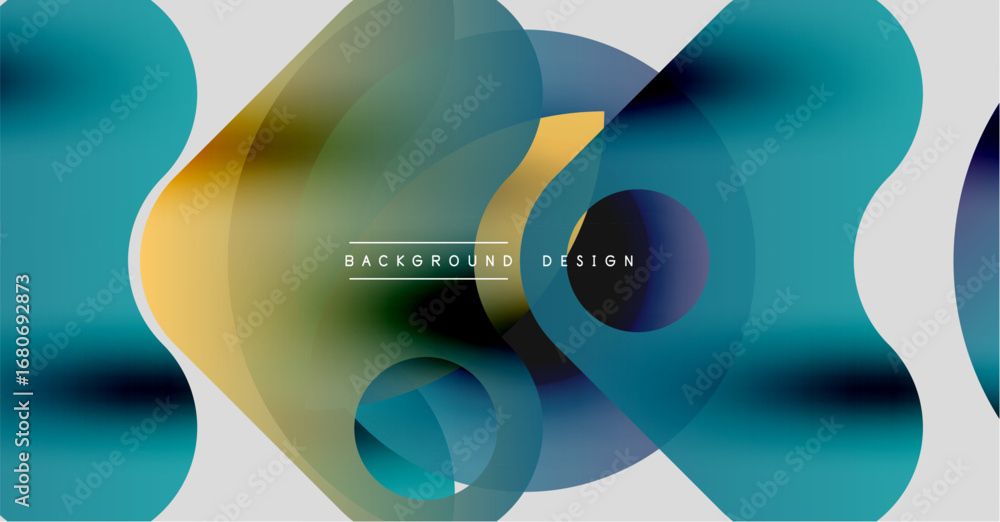Poster abstract fluid shapes, vibrant colors blend. modern design features overlapping layers, creating dyn