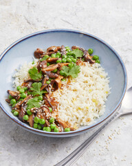 Potato rice pan with shiitake mushrooms