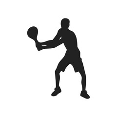 Padel Tennis Player Silhouette