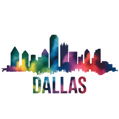 Fototapeta premium Dallas city skyline watercolor silhouette isolated on transparent background