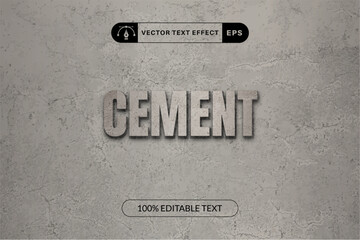 Cement text effect for construction with cement style