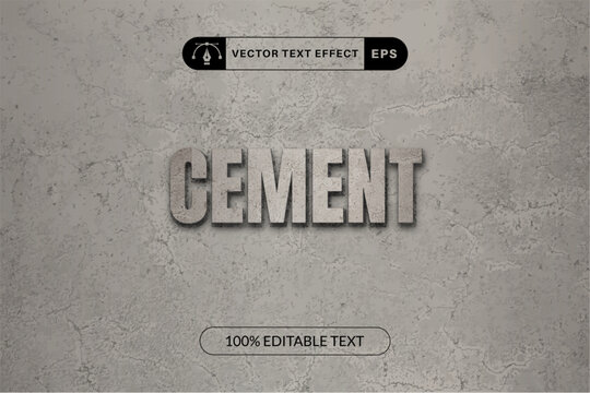 Cement text effect for construction with cement style