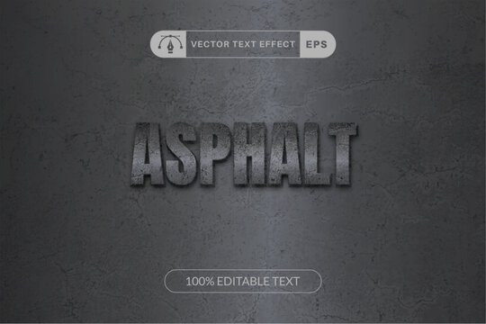 Asphalt text effect for construction with cement style