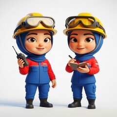 woman worker with uniform and helmet